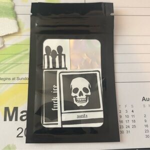 Black Holographic Skull Sticker Pack